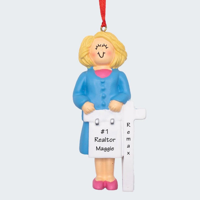 Real Estate Lady Personalized Christmas Ornament created by ORNAMENT SHOP