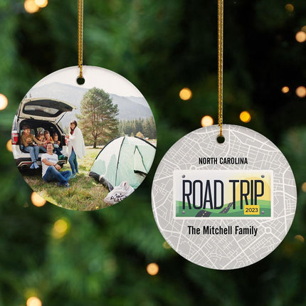 Road Trip Anywhere Photo Christmas Ornament created by ORNAMENT SHOP