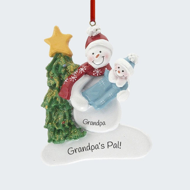 Single Snowman with Baby Boy Christmas Ornament created by ORNAMENT SHOP