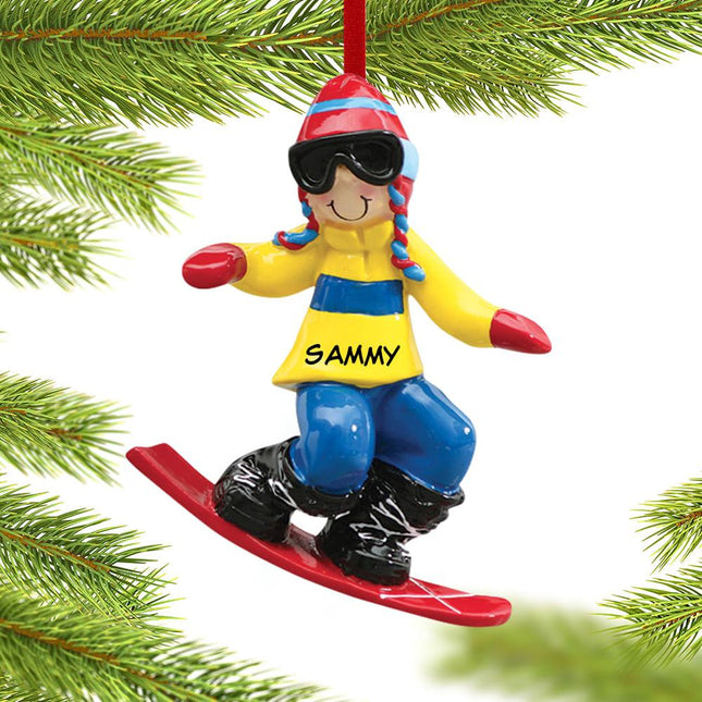Snowboarder Boy or Girl Personalized Christmas Ornament