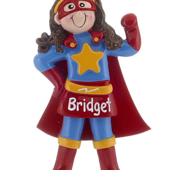 Superhero Personalized Ornament With Boy or Girl - GENDER & HAIR COLOR - Girl created by ORNAMENT SHOP