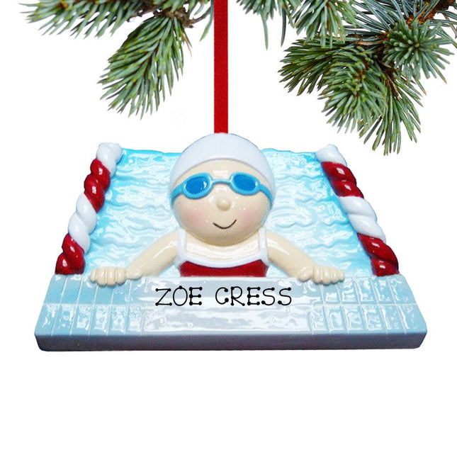 Swimming Girl Christmas Ornament created by ORNAMENT SHOP