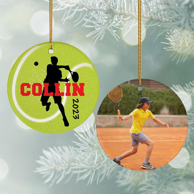 Tennis Photo Christmas Ornament - CHOOSE - 1 created by ORNAMENT SHOP