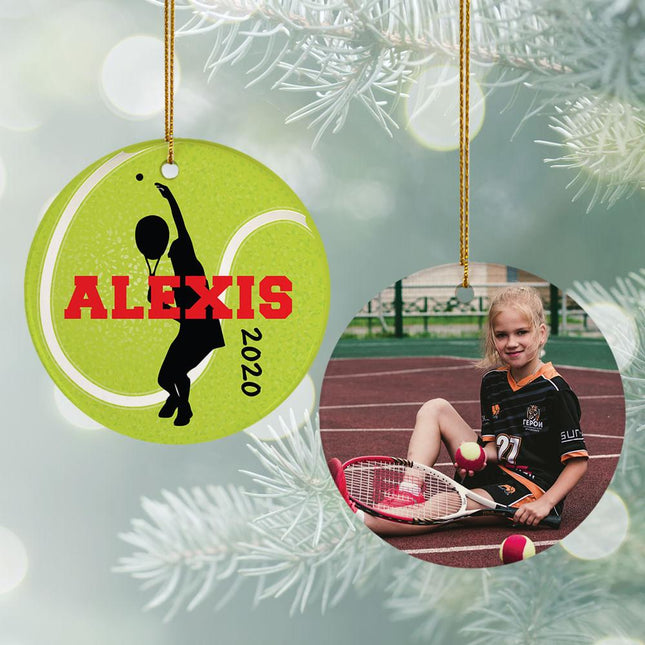 Tennis Photo Christmas Ornament - CHOOSE - 2 created by ORNAMENT SHOP