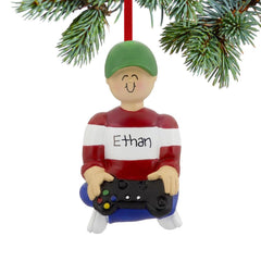 Video Game Boy Christmas Ornament - HAIR COLOR - Blonde/Brown created by ORNAMENT SHOP