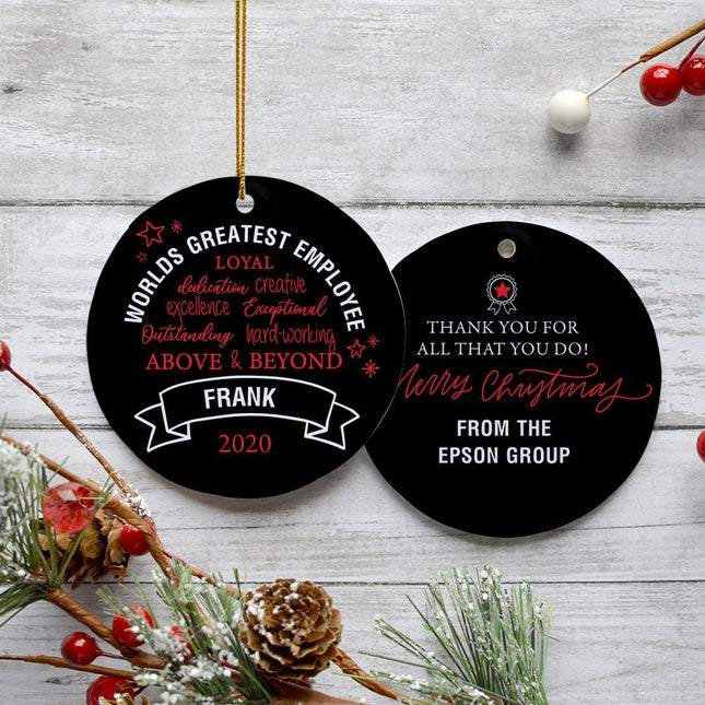 World's Best Employee Personalized Ceramic Round Ornament created by ORNAMENT SHOP