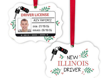 Personalized New Driver License Photo Ornament