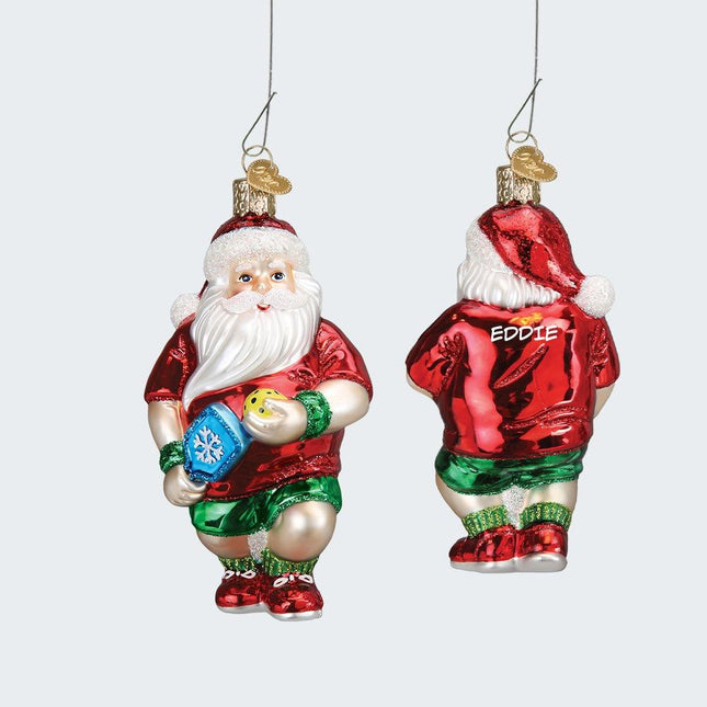 Pickleball Santa Ornament created by OLD WORLD CHRISTMAS and designed by Ornament Shop