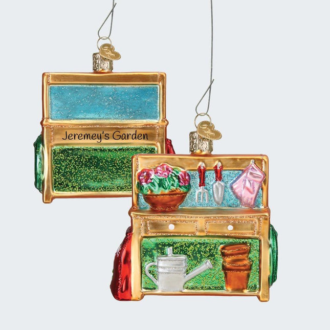 Potting Bench Ornament created by OLD WORLD CHRISTMAS and designed by Ornament Shop