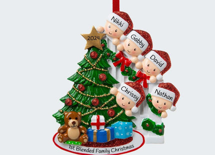 Present Peeking Family of 5 Ornament