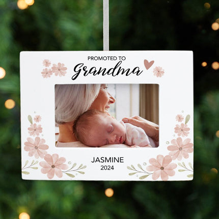 Promoted to Grandma Personalized Photo Frame Ornament created by ORNAMENT SHOP