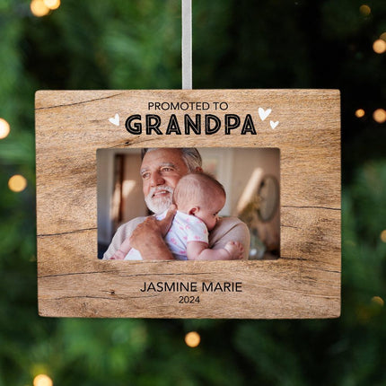 Promoted to Grandpa Personalized Photo Frame Ornament created by ORNAMENT SHOP