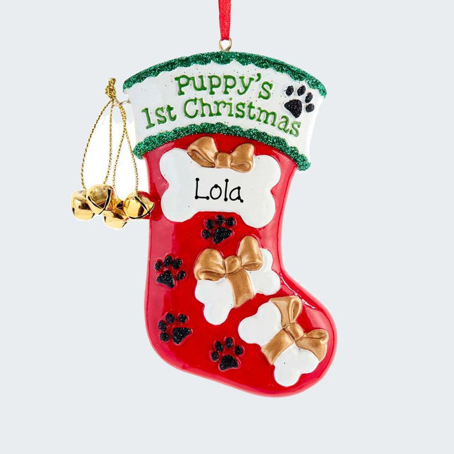 Puppy's First Christmas Stocking Ornament created by KURT ADLER and designed by Ornament Shop
