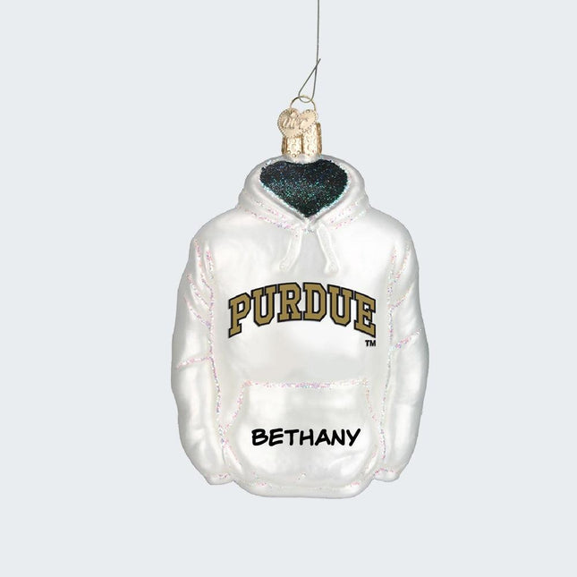 Purdue University Hoodie Sweatshirt Ornament created by OLD WORLD CHRISTMAS and designed by Ornament Shop