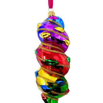 Rainbow Kisses Hand-Painted Glass Ornament