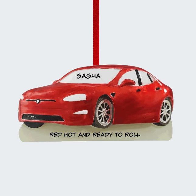 Red Electric Car Ornament created by ORNAMENT SHOP