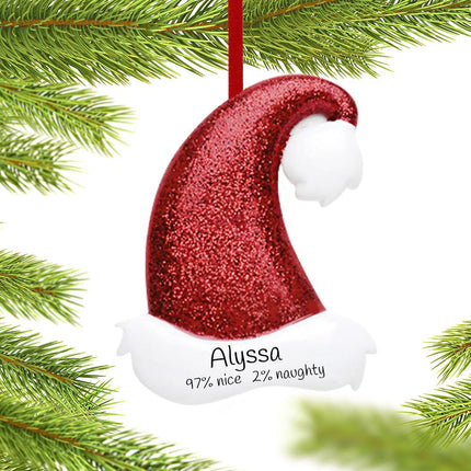 Red Glitter Santa Hat Ornament created by RUDOLPH AND ME and designed by Ornament Shop