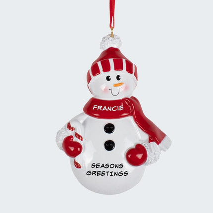 Red Snowman Ornament created by RUDOLPH AND ME and designed by Ornament Shop