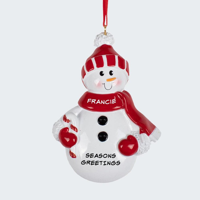 Red Snowman Ornament created by RUDOLPH AND ME and designed by Ornament Shop