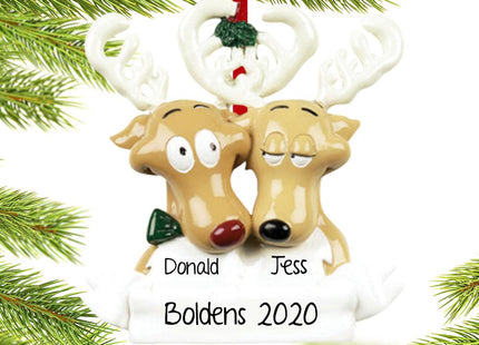 Reindeer Family Personalized Ornament - 2, 3, 4, 5, 6, 7 Family Members