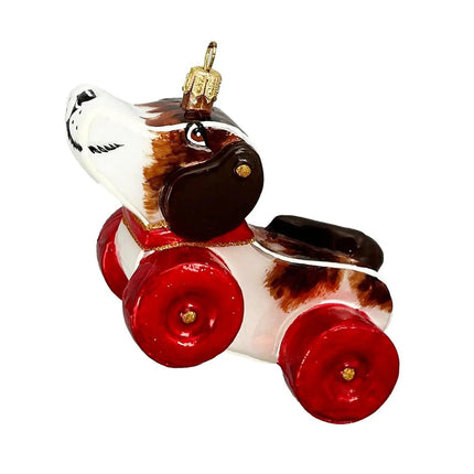 Riley Dog Toy (Beagle) Hand-Painted Glass Ornament