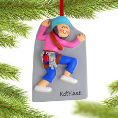 Rock Climber Personalized Ornament - Male or Female - GENDER - Female created by ORNAMENT SHOP