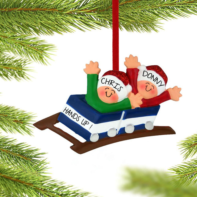 Roller Coaster Personalized Ornament - 2, 3, 4, 5 Family Members - FAMILY - Couple / 2 Family Members created by ORNAMENT SHOP