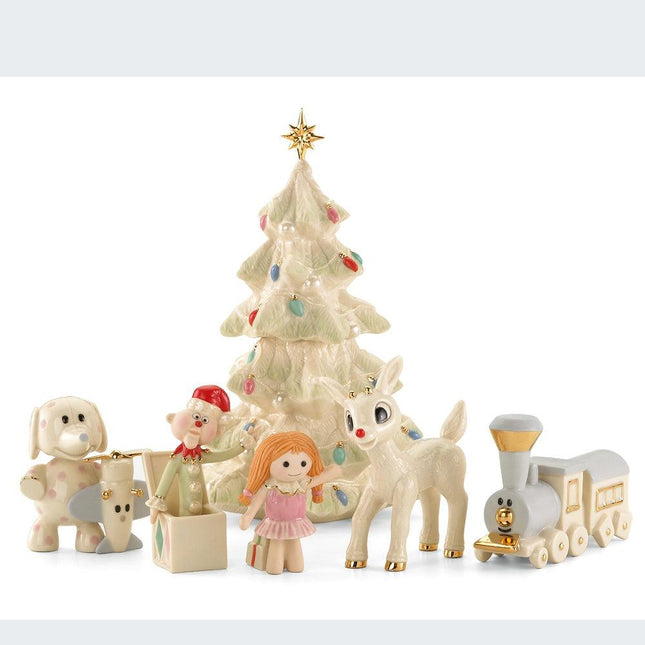 decorative lenox rudolph the rednose reindeer 60th anniversary a misfit toys christmas 6 piece tabletop christmas ornament –