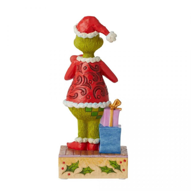 Grinch by Jim Shore Happy Grinch with Blinking Heart Figurine Custom Ornament | Enesco Xmas Ornament
