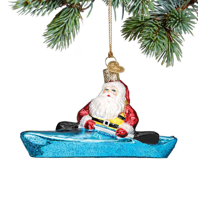 Santa In Kayak Ornament created by OLD WORLD CHRISTMAS and designed by Ornament Shop