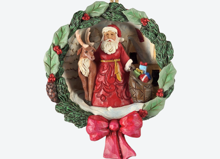 Santa with Reindeer Ornament