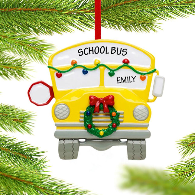 School Bus with Wreath Ornament created by RUDOLPH AND ME and designed by Ornament Shop