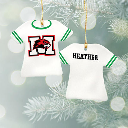 School Jersey Personalized Ceramic Tshirt Ornament - COLOR - Green created by ORNAMENT SHOP