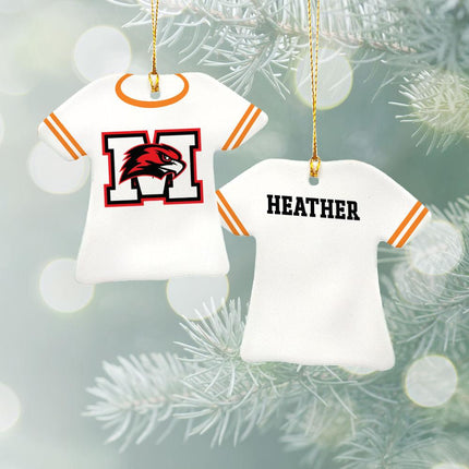 School Jersey Personalized Ceramic Tshirt Ornament - COLOR - Orange created by ORNAMENT SHOP