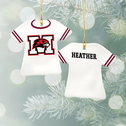 School Jersey Personalized Ceramic Tshirt Ornament - COLOR - Maroon created by ORNAMENT SHOP
