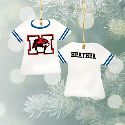 School Jersey Personalized Ceramic Tshirt Ornament - COLOR - Blue created by ORNAMENT SHOP