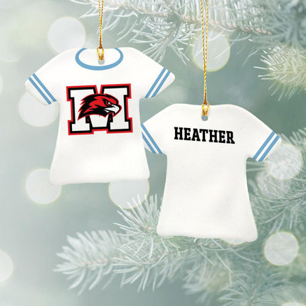 School Jersey Personalized Ceramic Tshirt Ornament - COLOR - Light Blue created by ORNAMENT SHOP