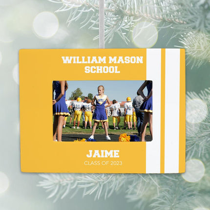 School Personalized Photo Frame Ornament - COLOR - Green created by ORNAMENT SHOP