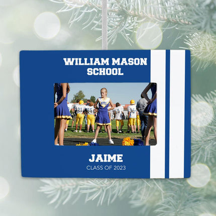 School Personalized Photo Frame Ornament - COLOR - Maroon created by ORNAMENT SHOP
