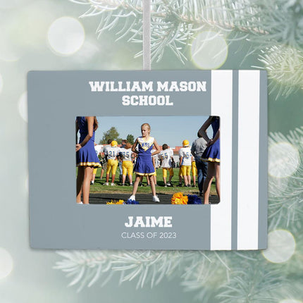 School Personalized Photo Frame Ornament - COLOR - Yellow created by ORNAMENT SHOP
