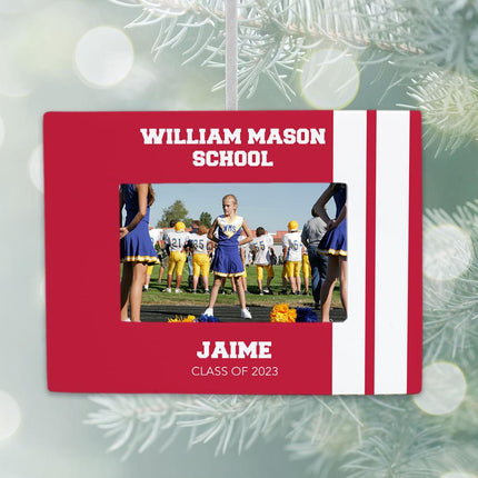 School Personalized Photo Frame Ornament - COLOR - Silver created by ORNAMENT SHOP