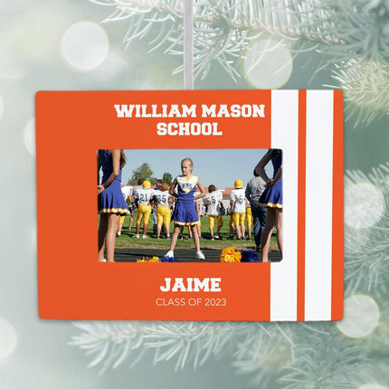 School Personalized Photo Frame Ornament - COLOR - Red created by ORNAMENT SHOP