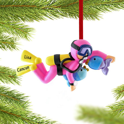 Scuba Diver Female Ornament