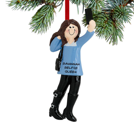 Selfie Girl Personalized Ornament created by RUDOLPH AND ME and designed by Ornament Shop