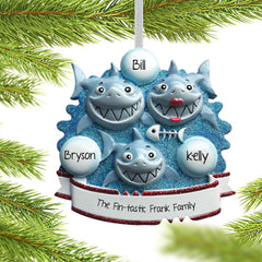 Shark Family Personalization Ornament - 3, 4, 5 Family Members - FAMILY - 3 Family Members created by ORNAMENT SHOP