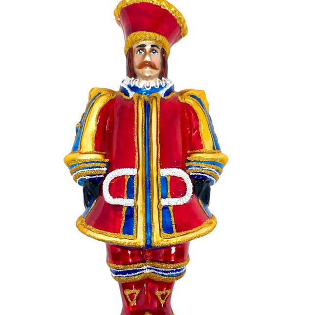 Sicilian King Hearts Hand-Painted Glass Ornament