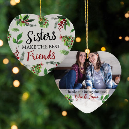 Sister Ceramic Heart Ornament created by ORNAMENT SHOP