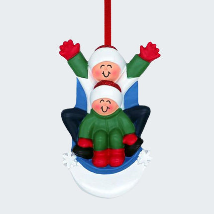 Sledding Couple Ornament created by ORNAMENT SHOP