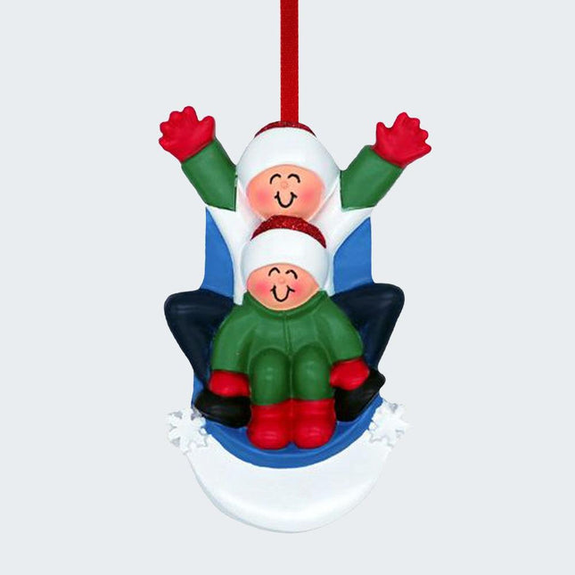 Sledding Couple Ornament created by ORNAMENT SHOP