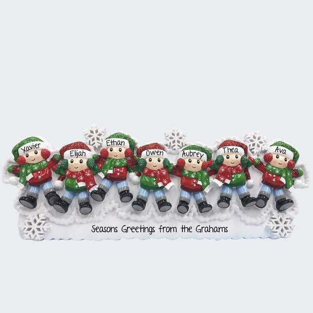 Snow Angel Family Personalized Ornament - Family of 6, 7,8, 9 Family Members - FAMILY - 7 Family Members created by ORNAMENT SHOP